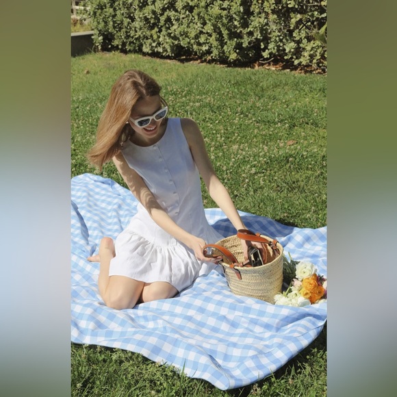 🩷FIRM PRICE🩷 WAYF Martini linen blend Drop Waist Mini Dress - Picture 6 of 14